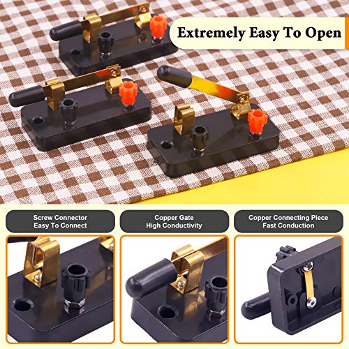 10 Pcs Single Pole Single Throw Switch Set Physics Laboratory Equipment, Educational Single Pole Knife Switch, SPST Switch for School Electronic Experimenting, DIY Science Projects - style: Single Pole Knife Switch