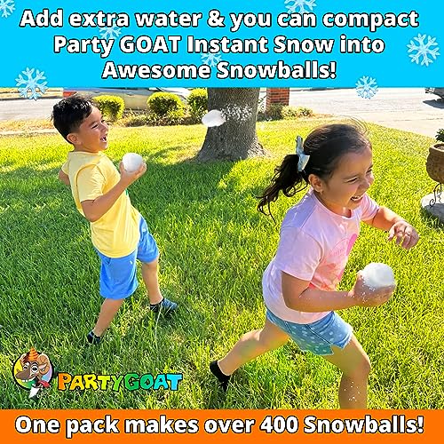PARTY GOAT 7 Gallon Fake Snow Powder for Kids, 18oz Artificial Instant Snow - size: 7 Gallons