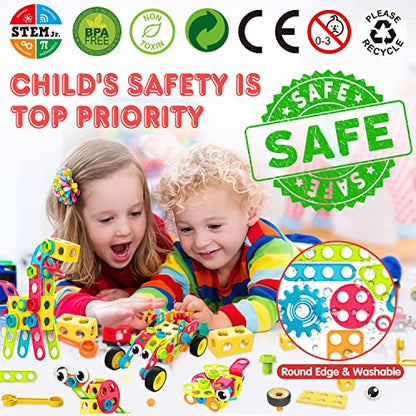 NXONE 195 PCS STEM Toys, Building Sets for Kids 3+ - size: 195 piece