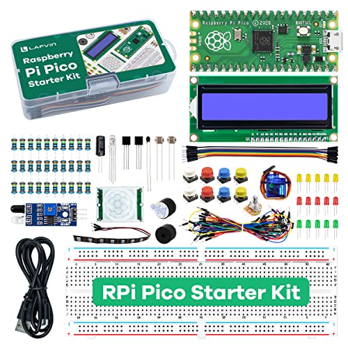 LAFVIN Basic Starter Kit for Raspberry Pi Pico, LCD1602 Display, SG90 Servo, WS2812 RGB LED, Support MicroPython ＆ C/C++ for STEM DIY Electronic Project with Tutorial