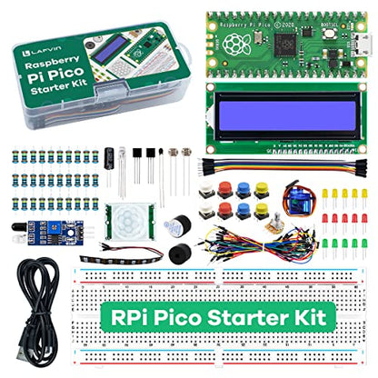 LAFVIN Basic Starter Kit for Raspberry Pi Pico, LCD1602 Display, SG90 Servo, WS2812 RGB LED, Support MicroPython ＆ C/C++ for STEM DIY Electronic Project with Tutorial