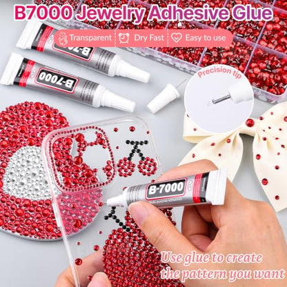 33000Pcs 2-6mm Red Resin Rhinestones for Bedazzling Kit - color: Red 2-6mm