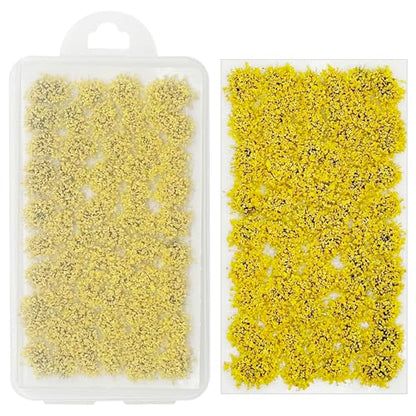 Flower Cluster Grass Tufts Flower Vegetation Groups Miniature Static Scenery Model for DIY Architecture Building Model Railway Train Diorama Garden Scenery Landscape Layout, Yellow