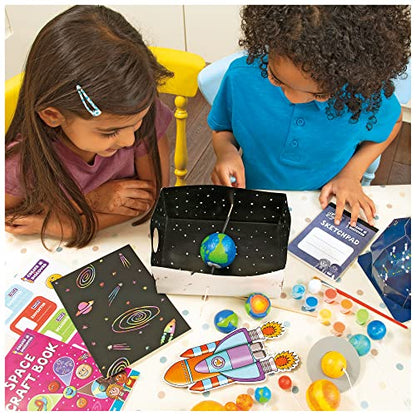 Galt Space Craft - Arts and Crafts Kit for Kids with 7 Fun Space Activities & Guide - Science & Crafting Activity Set for Children - Boys & Girls Gifts - Learn About Planets - for Age 5 Years Plus