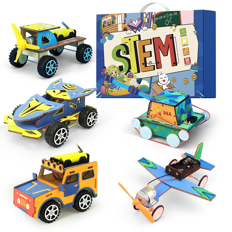 STEM Kits Toys for Age 8-13, Wooden 3D Puzzles Model Car Kits, Science Kit Crafts Building Project, Birthday Valentine Gifts for 8-13 Year Old Boys Girls (5 Set)