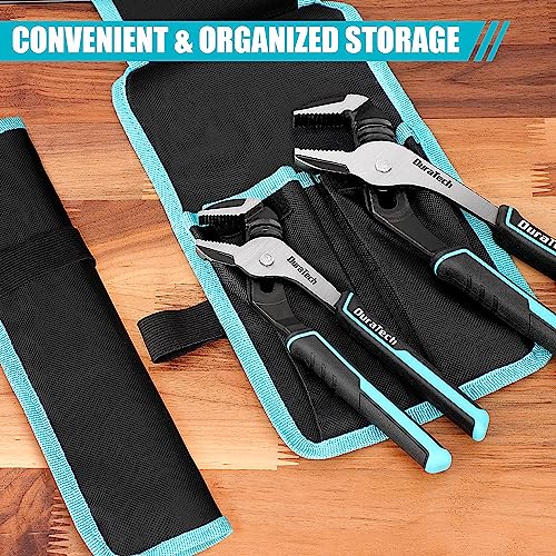 DURATECH 2PCS Groove Joint Pliers with Pouch, 18" & 10" Water Pump Pliers