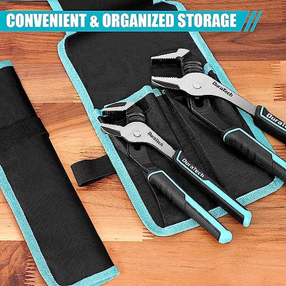 DURATECH 2PCS Groove Joint Pliers with Pouch, 18" & 10" Water Pump Pliers
