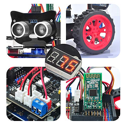 OSOYOO Model 3 Robot Car DIY Starter Kit for Arduino,Educational Motorized Robotics, Remote Control App, Learning How to Code, IOT Mechanical Coding for Teens and Adults - style: Model3 Robot car Without battery