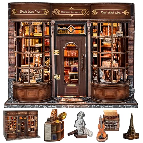 SUNNINO Book Nook Kits for Adults - Book Nook Kit Doll House - color: Hogg Bookstore