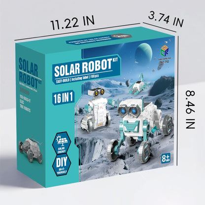 Solar Robot Kit 16 in 1 for Kids Ages 8-12, STEM Science Building Toys, DIY Educational Solar Powered Robot Toy, Engineering Learning Construction Set, Birthday Gifts for Boys Girls