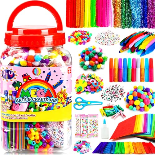 FUNZBO Arts and Crafts Supplies for Kids -Toddlers Craft Kit - size: Jar Set (Mega)