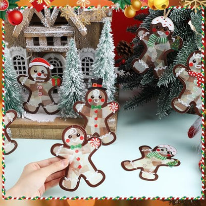 Tinlade 32 Set Christmas Gingerbread Suncatchers Crafts Xmas DIY Activities - style: Gingerbread Man