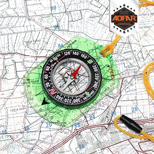 AOFAR Orienteering Compass AF-362 for Hiking and Navigation, Professional Field Compass for Map Reading and Survival, Lightweight