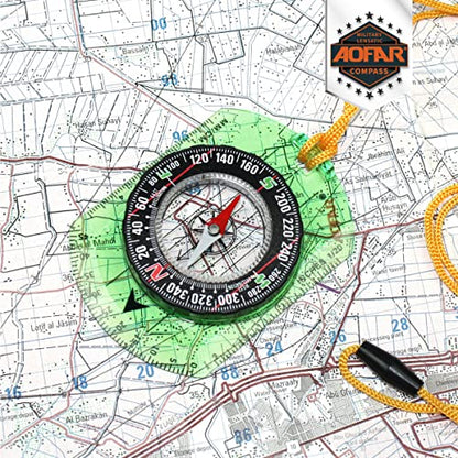 AOFAR Orienteering Compass AF-362 for Hiking and Navigation, Professional Field Compass for Map Reading and Survival, Lightweight