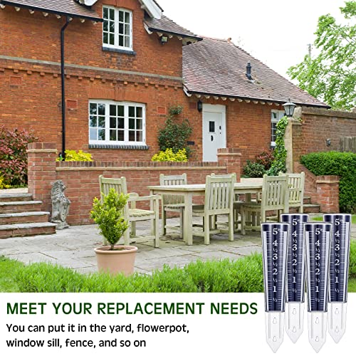 Yexiya 4 Pcs 5'' Rain Gauge Outdoor Acrylic for Garden Yard Lawn,Blue - color: Blue
