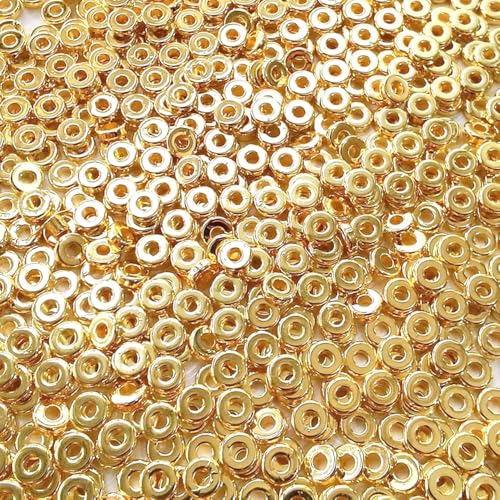 6mm Flat Round Spacer Beads, Clay Beads for Bracelets Making Kit, Heishi Polymer Flat Disc Spacer Beads for Jewelry Making, Clay Beads for Jewelry Making Gold Beads Silver (2000pcs) - color: 2000pcs