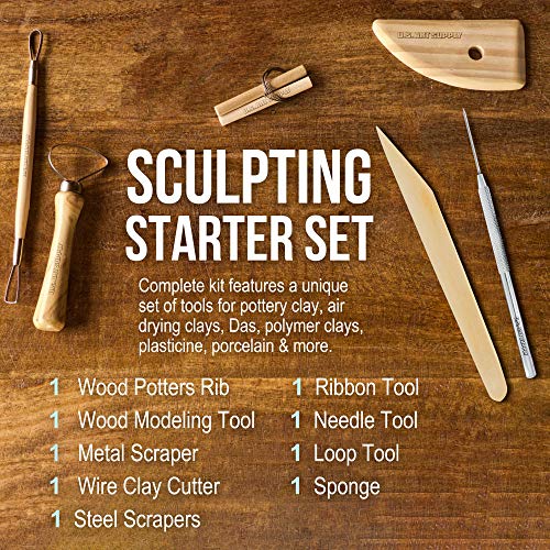 U.S. Art Supply Pottery & Clay Tools Set (12-Piece) - size: 12-Piece with Nylon Case