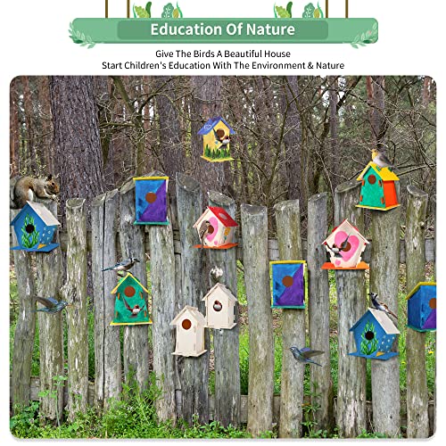 ILHSTY 30 Pack Large DIY Wooden Bird Houses Kits for Kids, Kids Crafts Wood Houses for Parties, DIY Crafts and Art Birdhouse Kits for Children to Build and Design