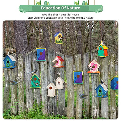 ILHSTY 30 Pack Large DIY Wooden Bird Houses Kits for Kids, Kids Crafts Wood Houses for Parties, DIY Crafts and Art Birdhouse Kits for Children to Build and Design