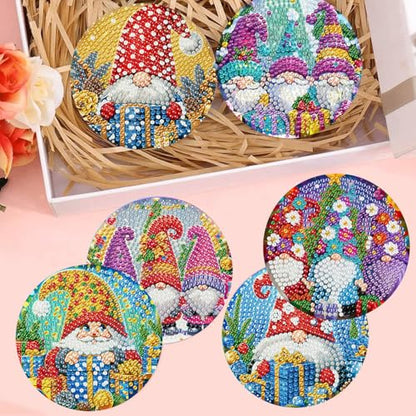 8 Pcs Diamond Art Coaster Kit for Adult with Holder, Diamond Coasters 4x4in - color: Gnomes Coasters, size: 8 Pcs 4x4in