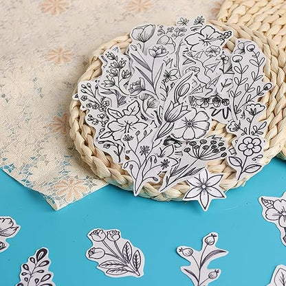Patemby 100Pcs Embroidery Pattern Water Soluble Embroidery Stabilizers, Stick and Stitch Embroidery Paper Wash Away with Pre-Printed Pattern Design Stencils Transfer for Hand Sewing Lover Beginner - color: Flower, Pack of 2