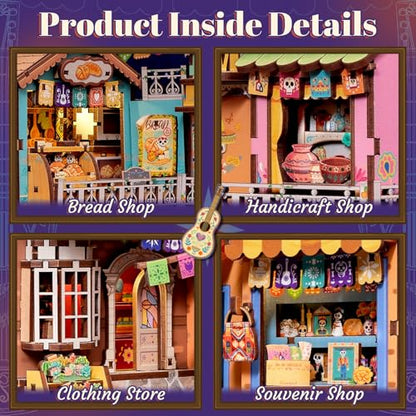 Fsolis Book Nook Kit for Adults - Día De Muertos - color: Plaza De Los Muertos