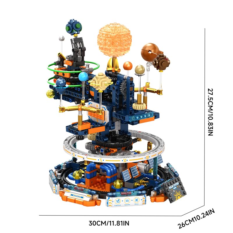 Solar System Globe Building Set, 1140 Pcs STEM Planet Assembly Model for Teens
