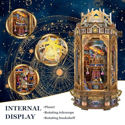 3D Wooden Puzzle for Adult DIY Dollhouse Kit Model Lantern Set - color: The Lantern of Gaiaxy