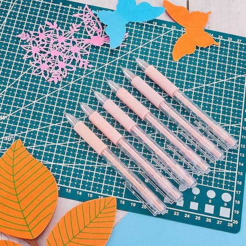 6 Pieces Art Cutting Tools Knife Pen Craft Paper Cutter Pen Carving Tools for DIY Kit Scrapbooking Drawing and Crafting Utility Precision Paper Cutting Tool (Pink) - color: Pink