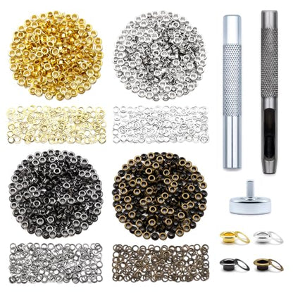 SEMINI 800 Sets 4 Colors 6mm Grommet Eyelet Kit with Install Tool Kit - color: 4 Color,6mm,800Set