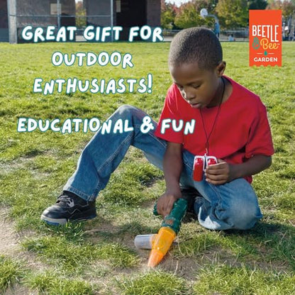 Beetle & Bee Bug Vacuum Toy Set for Kids - Insect Catching Kit with Toy Bug Gun, Tweezers, Magnifying Tube & Nozzles - Fun Bug Collection Kit for Backyard Exploration, Ages 5+