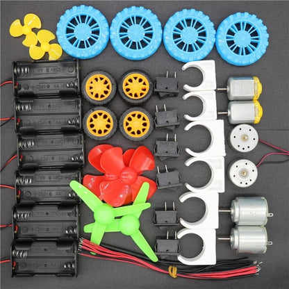 141-Piece DC Motor Kit – Electric Mini Motor with Plastic Gears, Mounting Bracket, Shaft & Propeller for DIY Science Projects