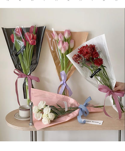 Majreey Floral Wrapping Paper Kit, 80Sheet Waterproof Floral Paper, 3Rolls Ribbon for Flower Bouquet, 2Rolls Transparent Tape,100Pcs Flower Pins, 48Pcs 3D Butterflies, 9Pcs Crowns (Flower-4) - color: Flower-4