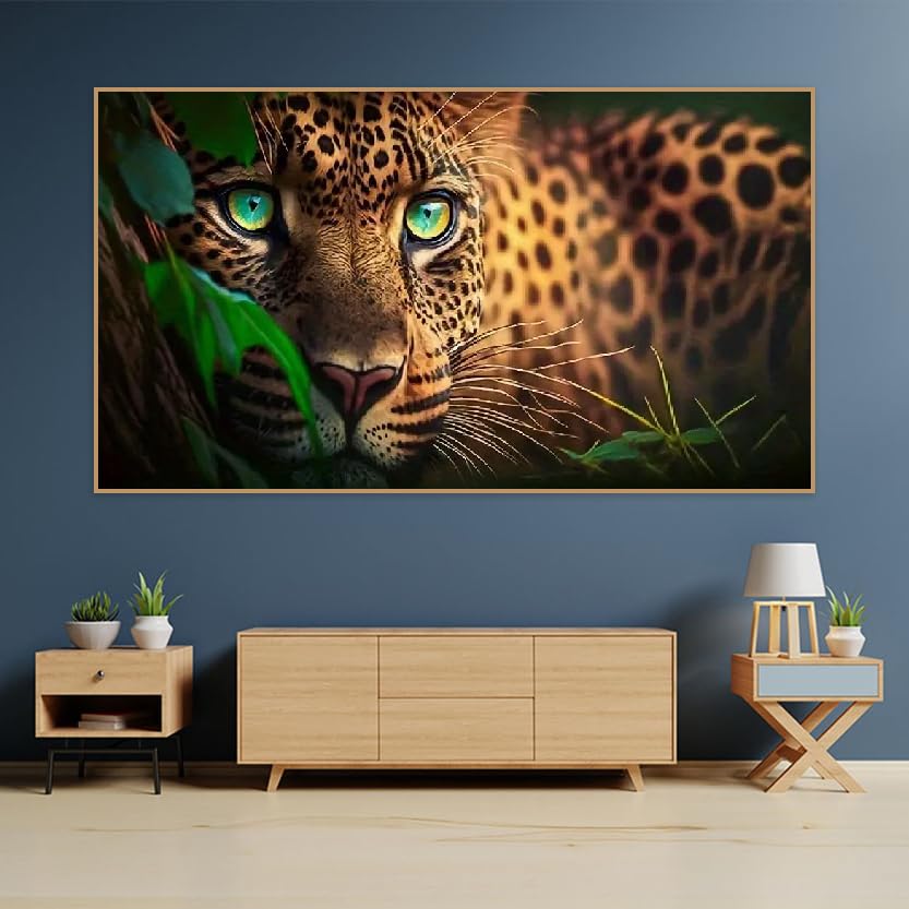 BOHADIY 5D Diamond Painting Kits for Adults,Animal Leopard Diamond Art Kits for Adult Beginner,DIY Full Drill Diamond Dots Paintings with Gem Art and Crafts for Adults Home Wall Decor 27.5 x15.7 inch