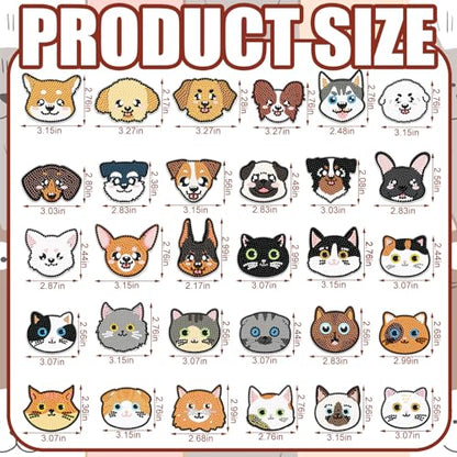 Remuuly 30 Pcs Cat and Dog Diamond Painting Magnets Diamond Art Magnets Kit - color: Cat and Dog