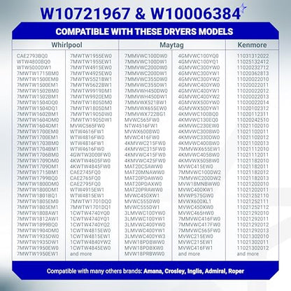 [Upgraded] BlueStars W10721967 Washer Pulley Clutch Kit & W10006384 Belt