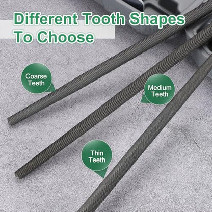 HARFINGTON 2 Pcs 8" Round Medium Cut File Double Cut Teeth Medium Metal File High Carbon Steel T12 without Handle for Metal Wood Finishing Roughing, Grey - size: 8", style: Medium Cut