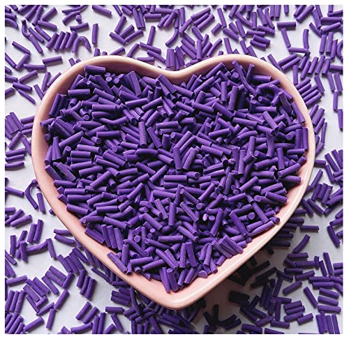 50g Fake Sprinkles Resin Sprinkles Fake Candy Sprinkles Clay Sprinkles Polymer Sprinkles Polymer Clay Slices for Nail Art DIY Crafts Cake Phone Case(10-Dark Purple） - color: 20-Dark Purple