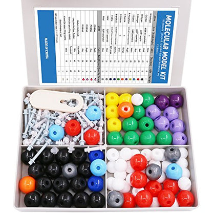 Swpeet 240 Pcs Organic Chemistry Molecular Model Student and Teacher Kit, Chemistry Molecular Model Student and Teacher Set - 86 Atoms & 153 Bonds & 1 Short Link Remover Tool - style: 240 Pieces Molecular Model Kit