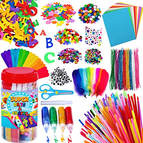 Goody King Arts and Crafts Supplies for Kids - Craft Art Supply Jar Kit for Student Age 4 5 6 7 8 9 10 Year Old Crafting Activity - Collage Arts Set for Toddlers Preschool DIY Classroom Home Project - size: Small