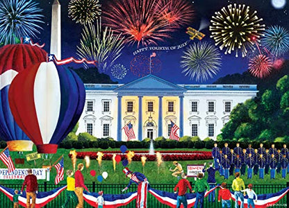 MasterPieces - 500 Piece Jigsaw Puzzle, Large EZ Grip Shapes, White House Fireworks, Fun for Adults, Seniors, Family, Kids, 19.25" x 26.75" - style: White House Fireworks
