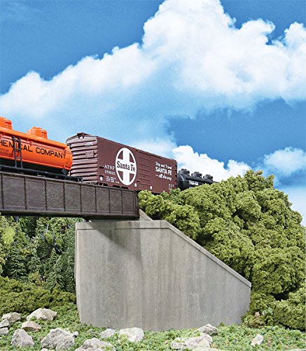 Walthers Cornerstone Single-Track Railroad Bridge Concrete Abutments pkg(2) 933-4551 HO Scale Model Railroad - Structure Kit - style: Single-Track Railroad Bridge Concrete Abutments pkg(2)
