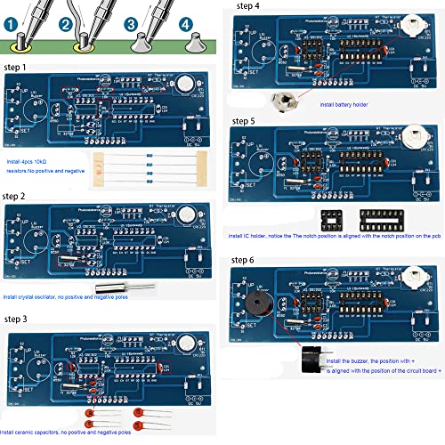 DIY Electronic Clock Kit 4 Digital Tube Green LED Time Week Temperature Date Display with Shell Soldering Project