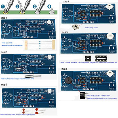 DIY Electronic Clock Kit 4 Digital Tube Green LED Time Week Temperature Date Display with Shell Soldering Project