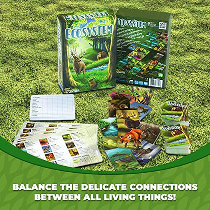 Ecosystem - A Family Card Game about Building Habitats | Learn about Animals, Ecology & Biodiversity for Kids, Adults, Families or the classroom! Fun Board Games for Environmental Science Class - style: Ecosystem