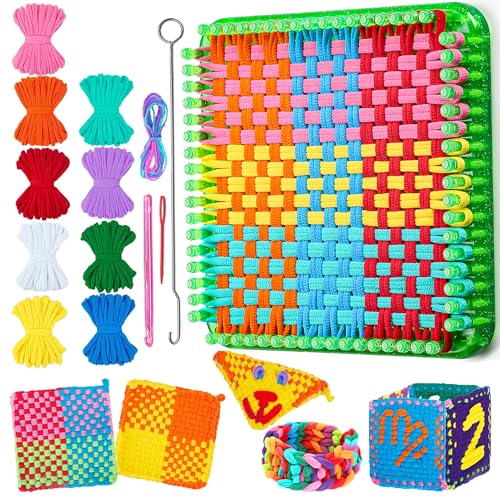 REENLIV Upgraded Weaving Loom Kit Toys for Kids & Adults, DIY Arts & Crafts - color: Big Green