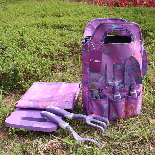 Purple Garden Tools Set 10 Pieces, Gardening Gifts for Women - color: purple