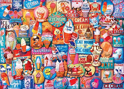 MasterPieces - 1000 Piece Jigsaw Puzzle, Ice Cream Treats, Fun for Adults, Family, Kids, Non-Glare Finish, 19.25" x 26.75" - style: Ice Cream Treats