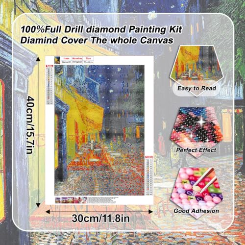 VeGuude Diamond Art Kits forAdult Café Terrace at Night Diamond PaintingKit - color: DP04895