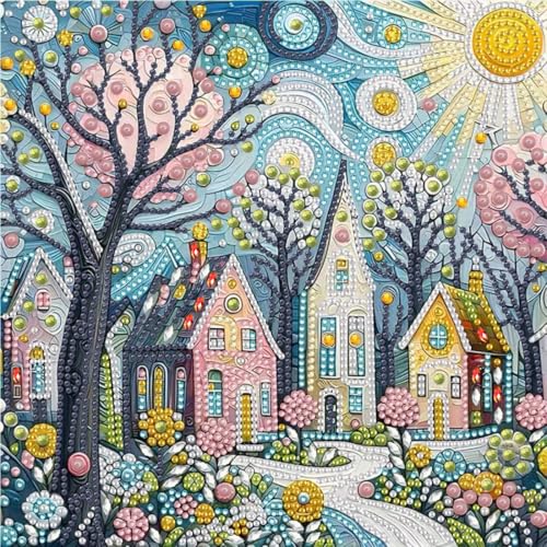 House Diamond Art Kits for Adults,DIY Diamond Painting Kits 12 X 12 inch - color: SH132